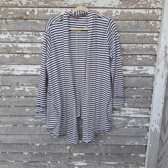 Tommy Hilfiger Sweaters - Tommy Hilfiger Slub Knit Thermal Open Wrap Cardigan Size 1X Striped